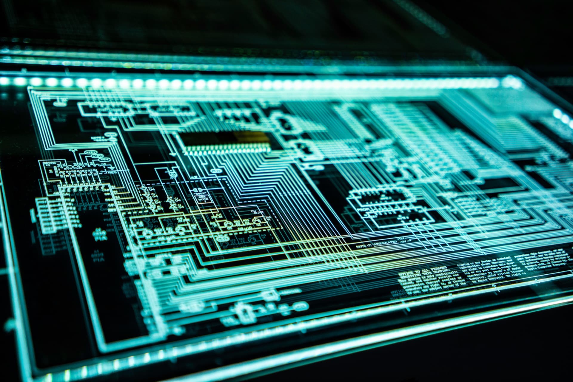 Close-up of a circuit board representing custom-built software architecture